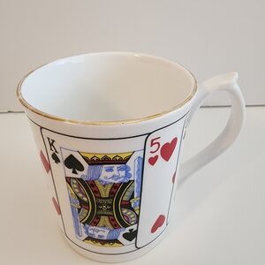 Vintage Elizabethan Staffordshire Fine Bone China Coffee Cup Playing Card Design
